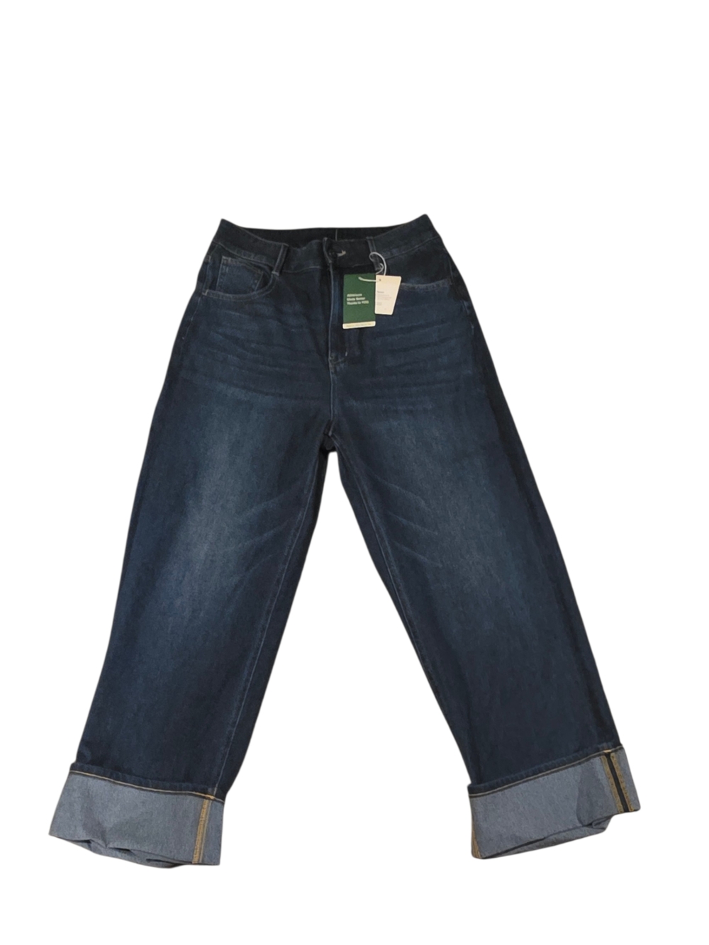 HALARA Dark Blue Rolled Cuff Boyfriend Jeans new with tags